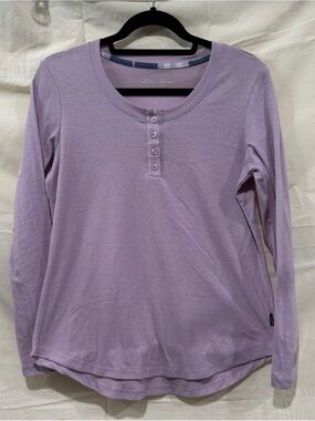 Eddie Bauer Lavender Long-Sleeve Henley Tee